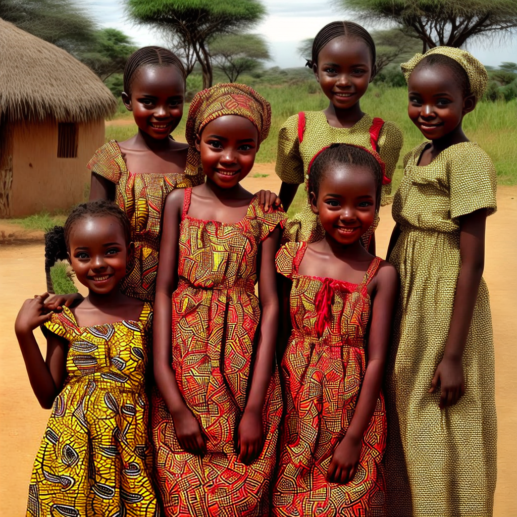 beautiful africa girls wearing local dress