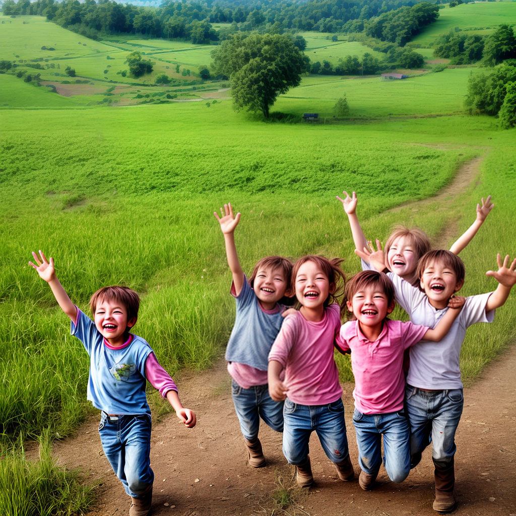 rural area happy kids