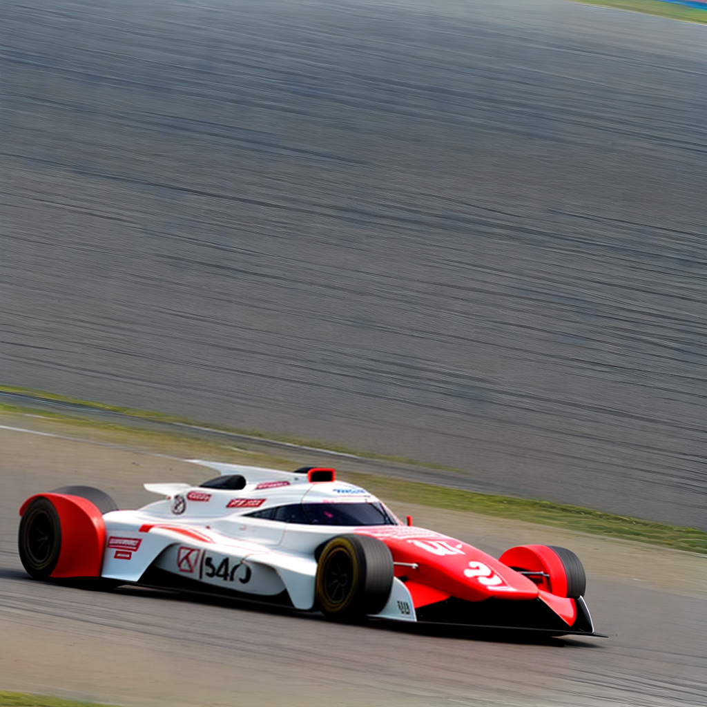 High speed car on racing track