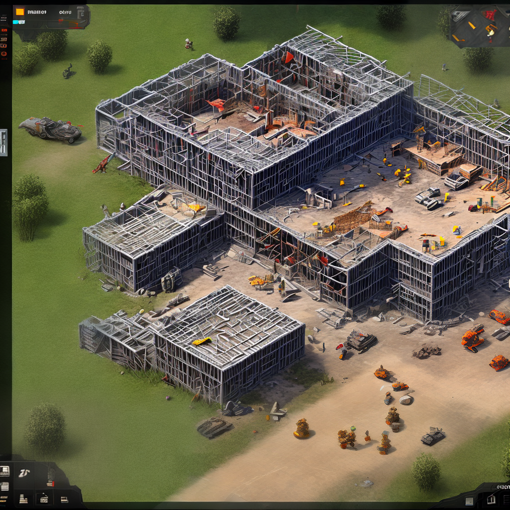 under construction building in war game
