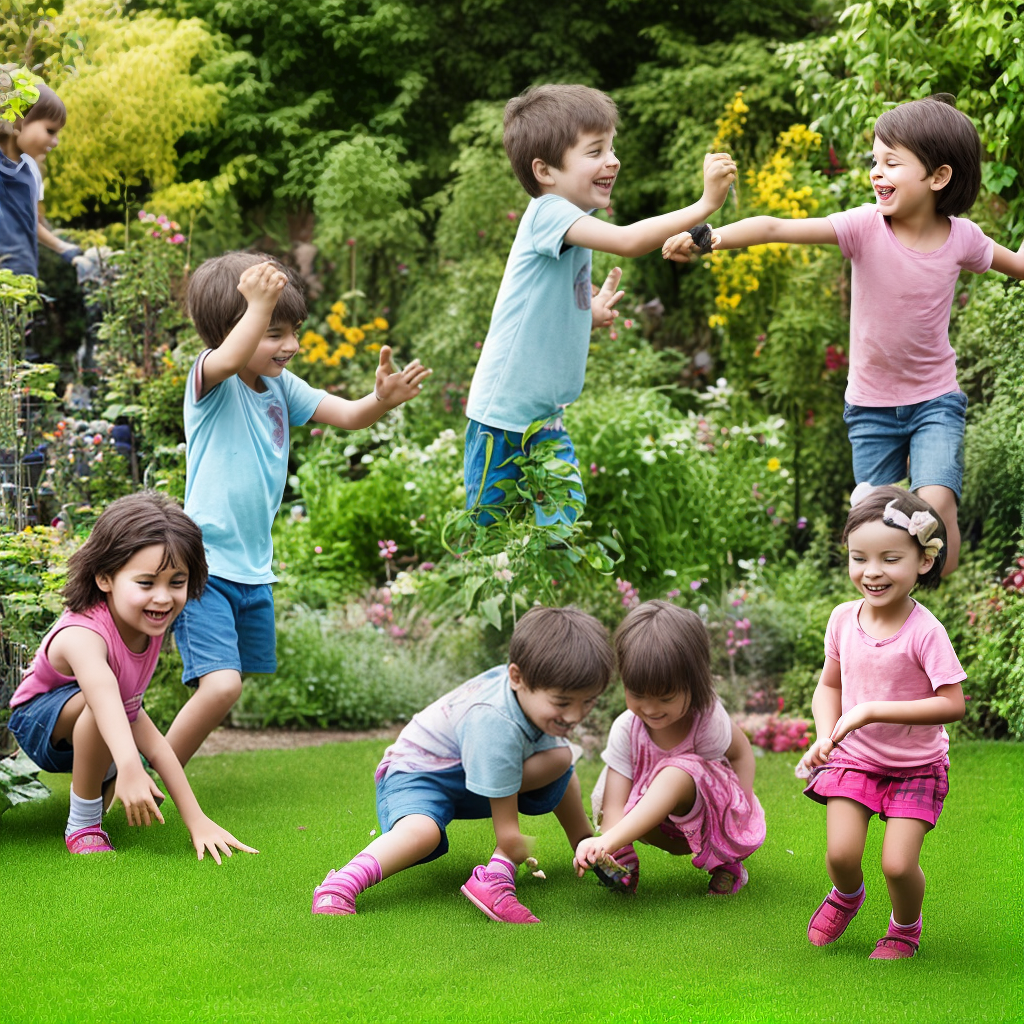 kids playing in garden