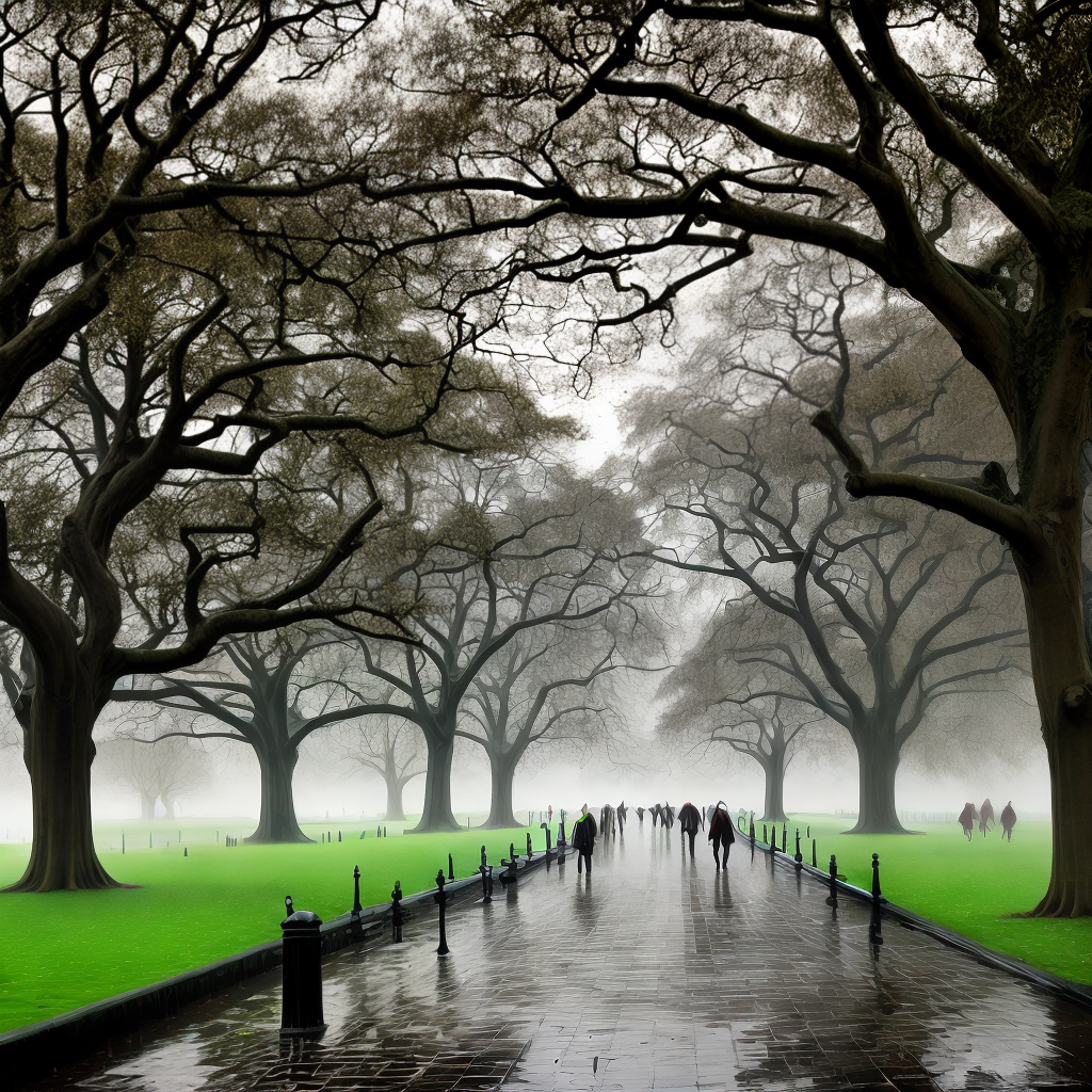 hyde park in rain