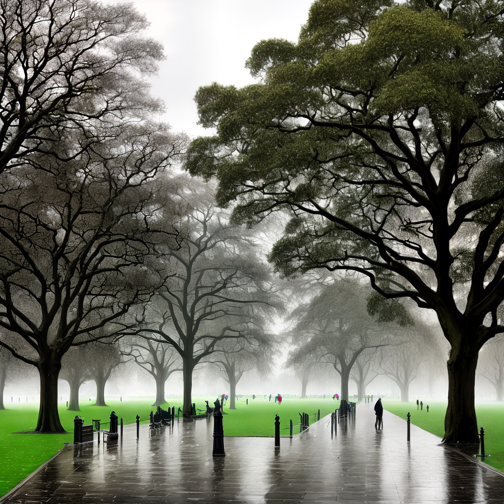 hyde park in rain