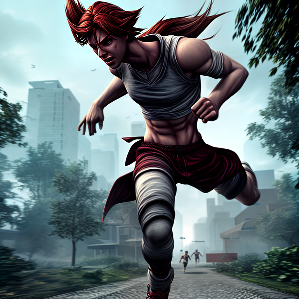 game character running