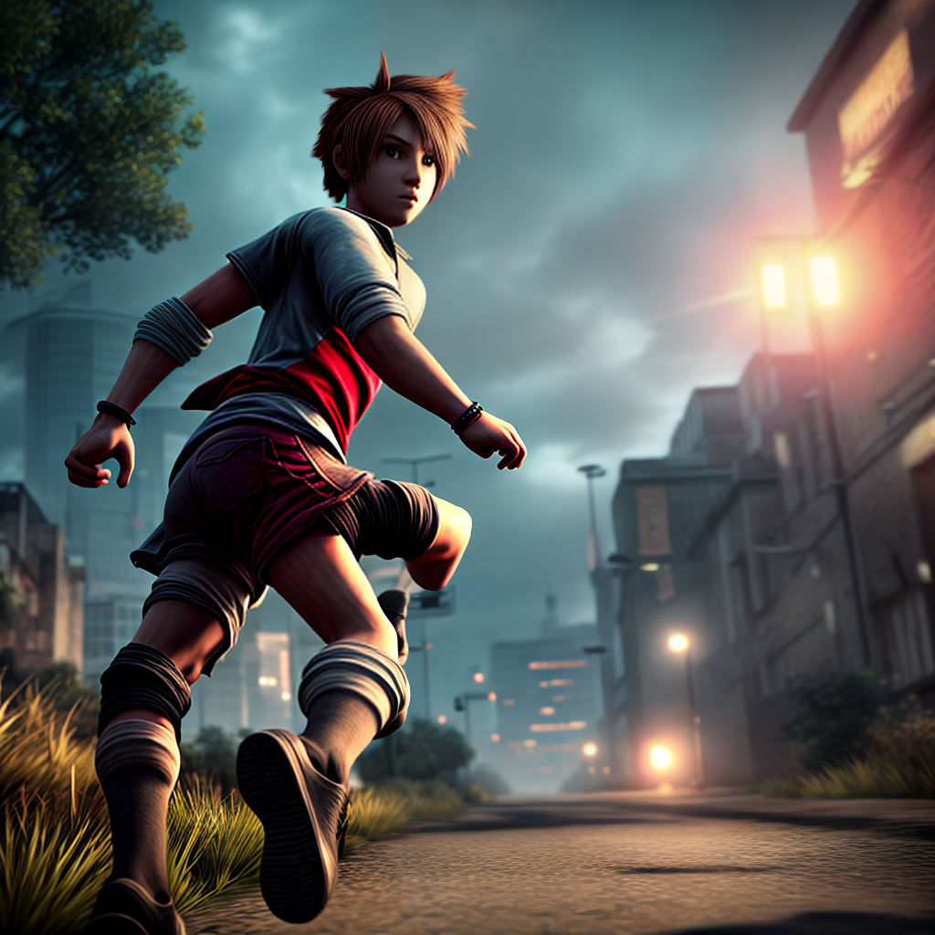 game character running