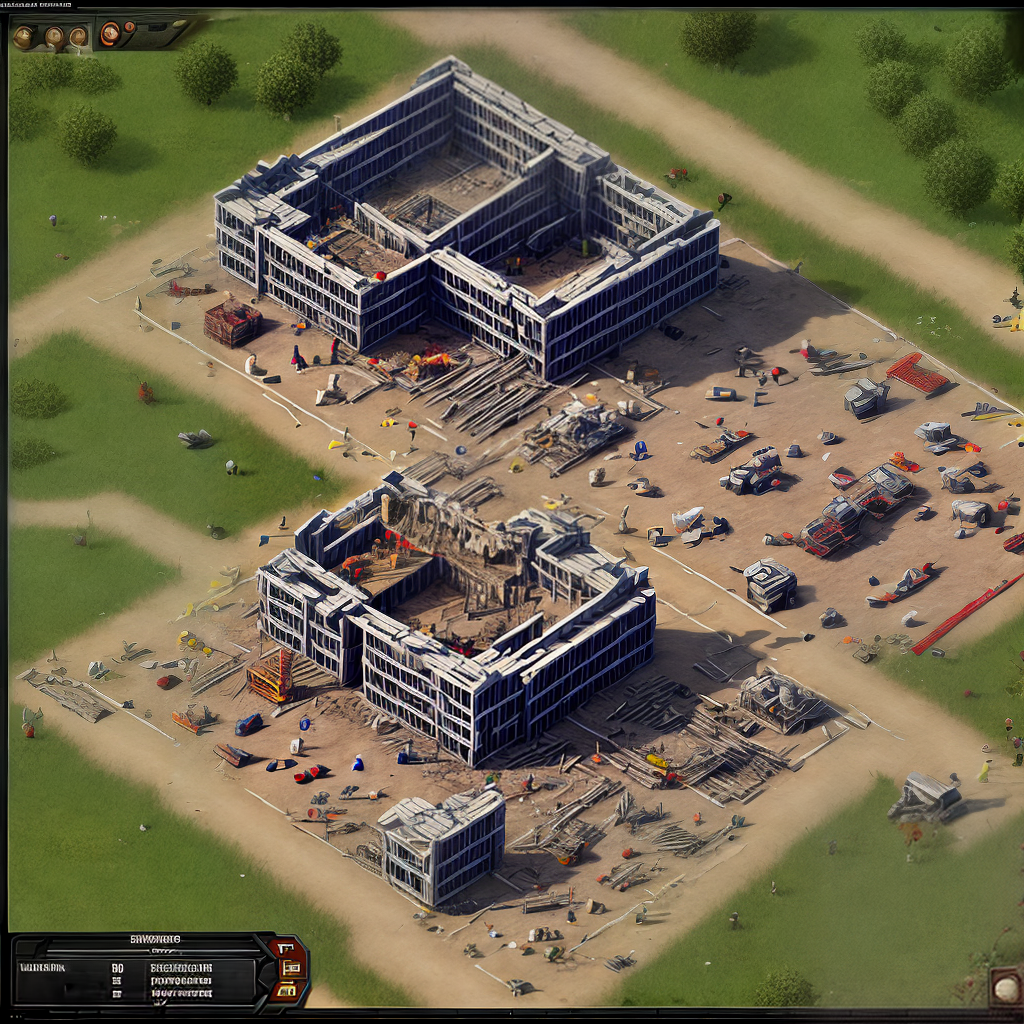 under construction building in war game