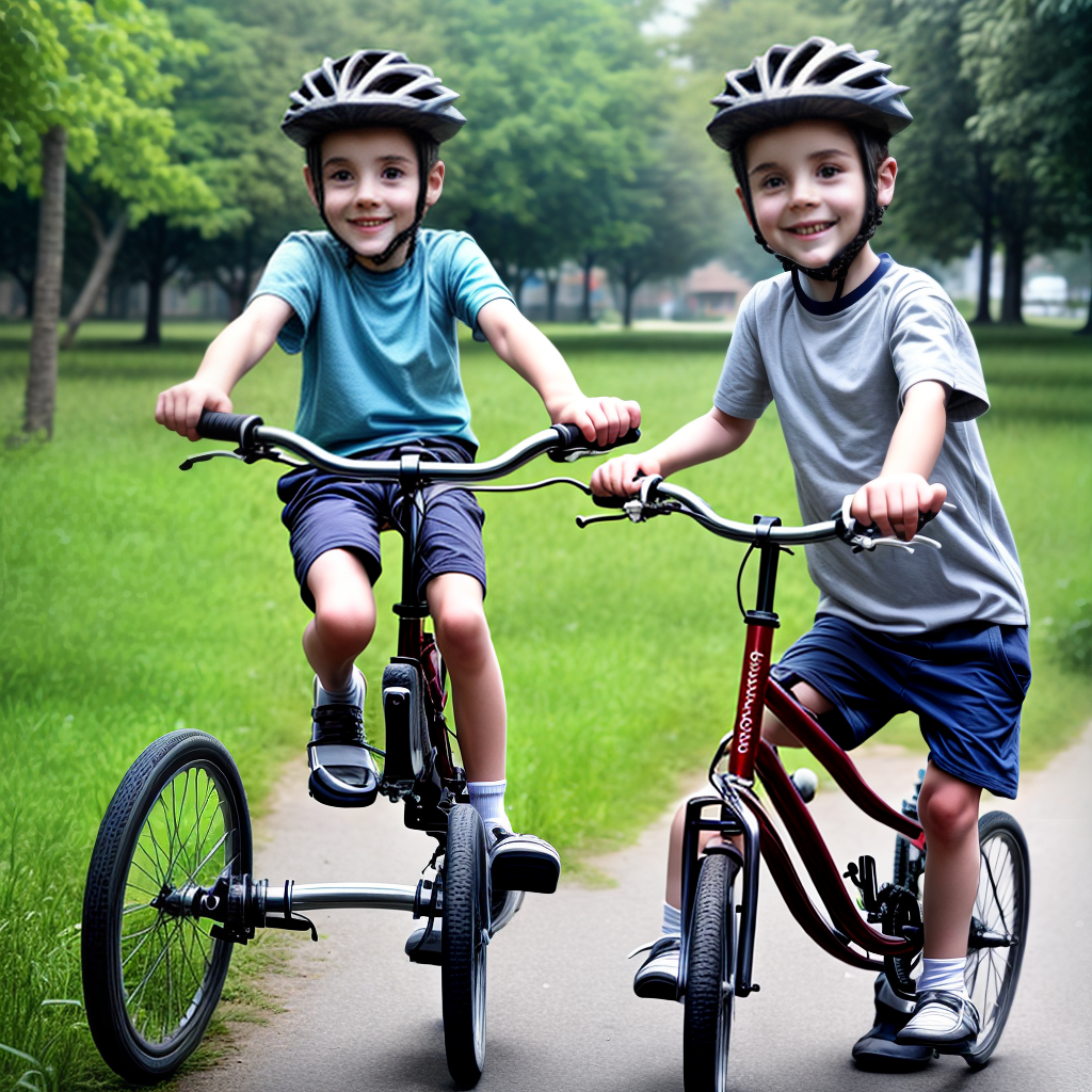 young boy riding bicycle
