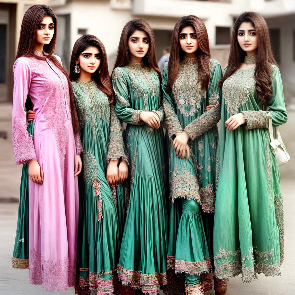 beautiful pakistani girls wearing local dress