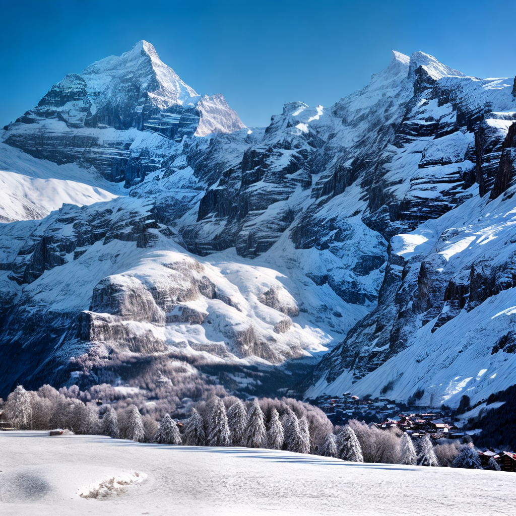 Snow on switzerland mountain