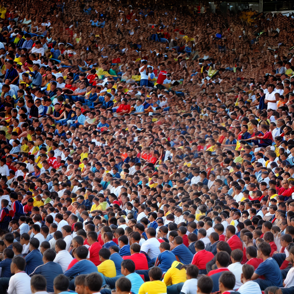 public watching football match