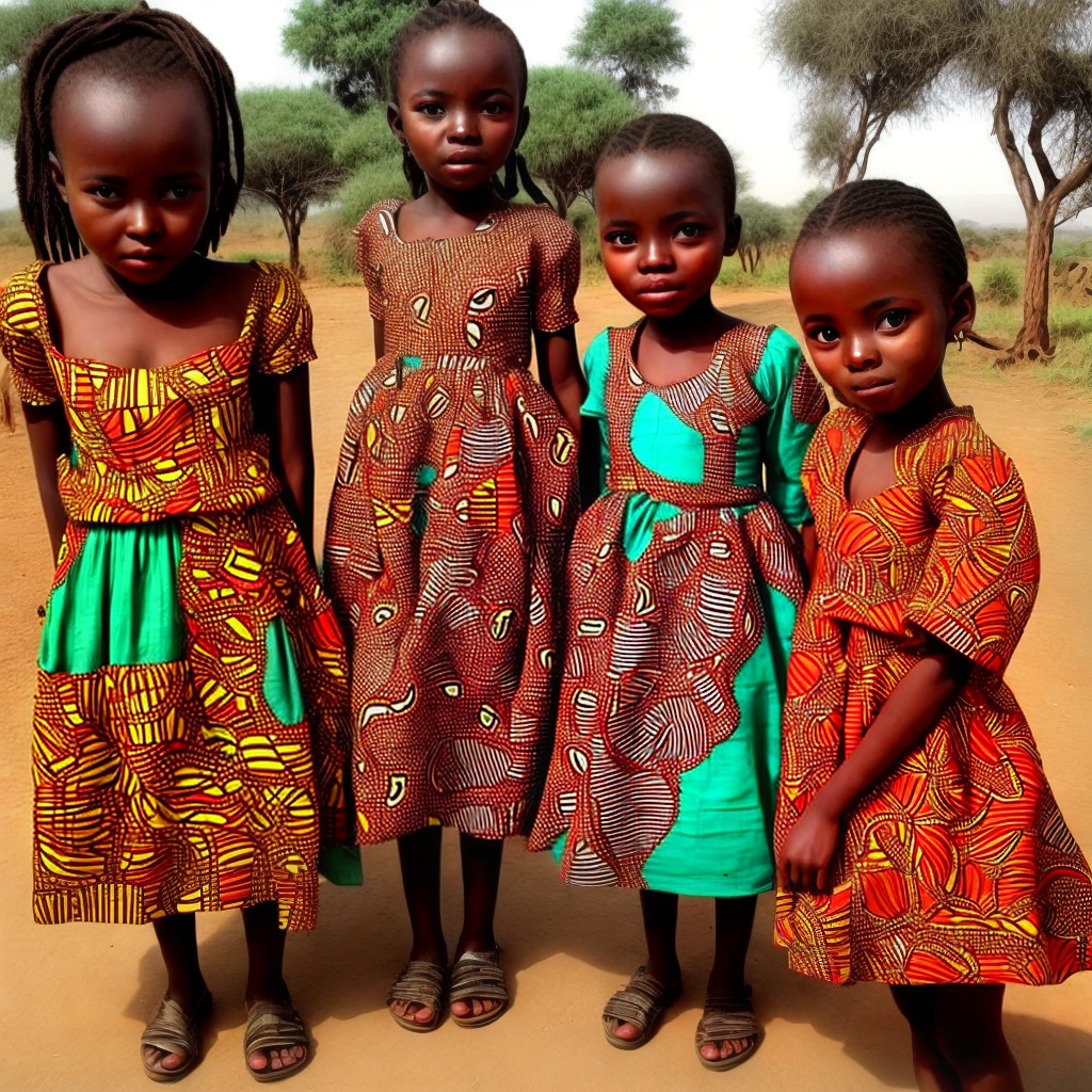beautiful africa girls wearing local dress