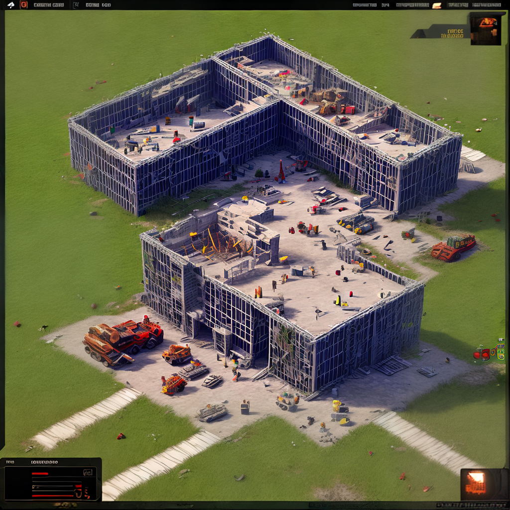 under construction building in war game