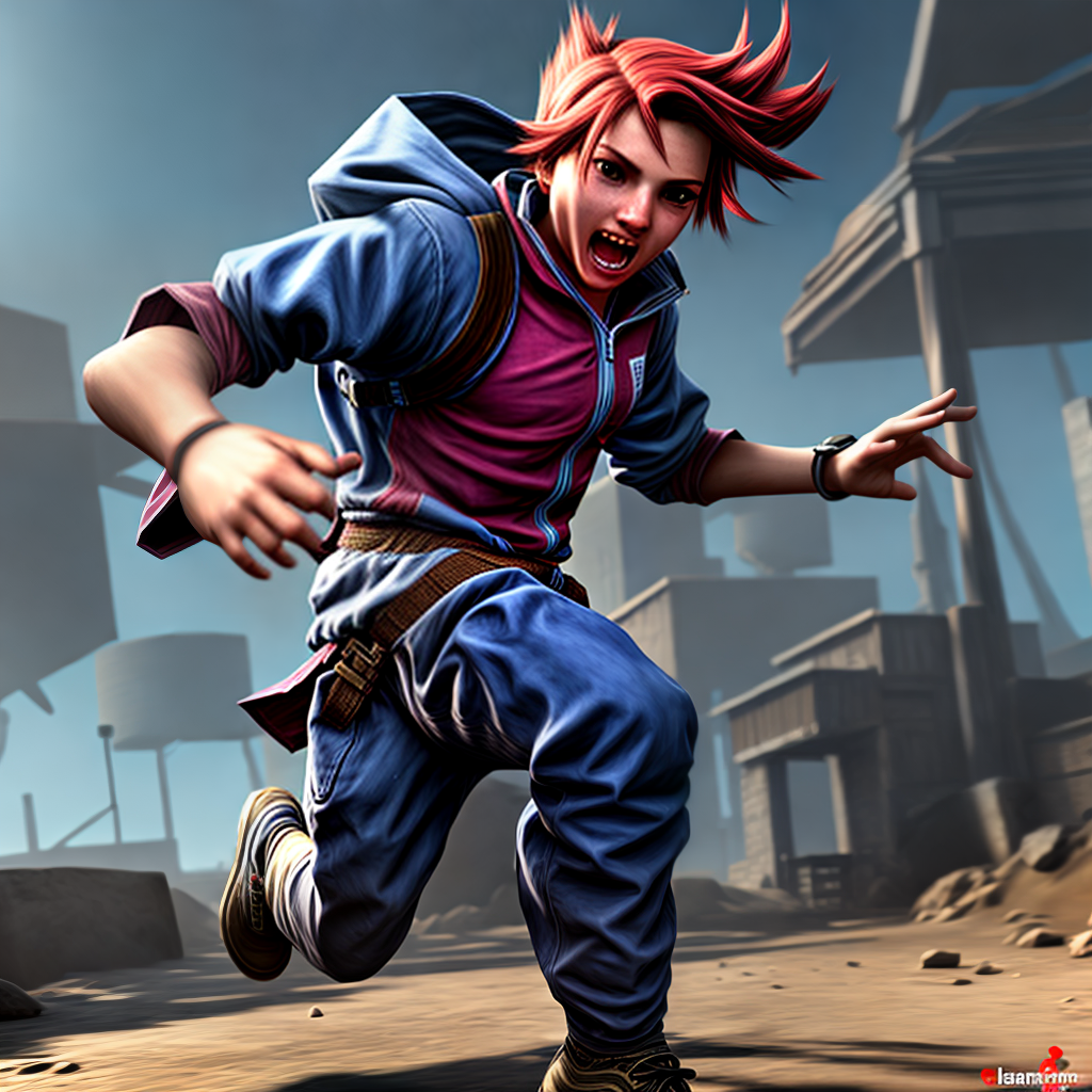 game character running