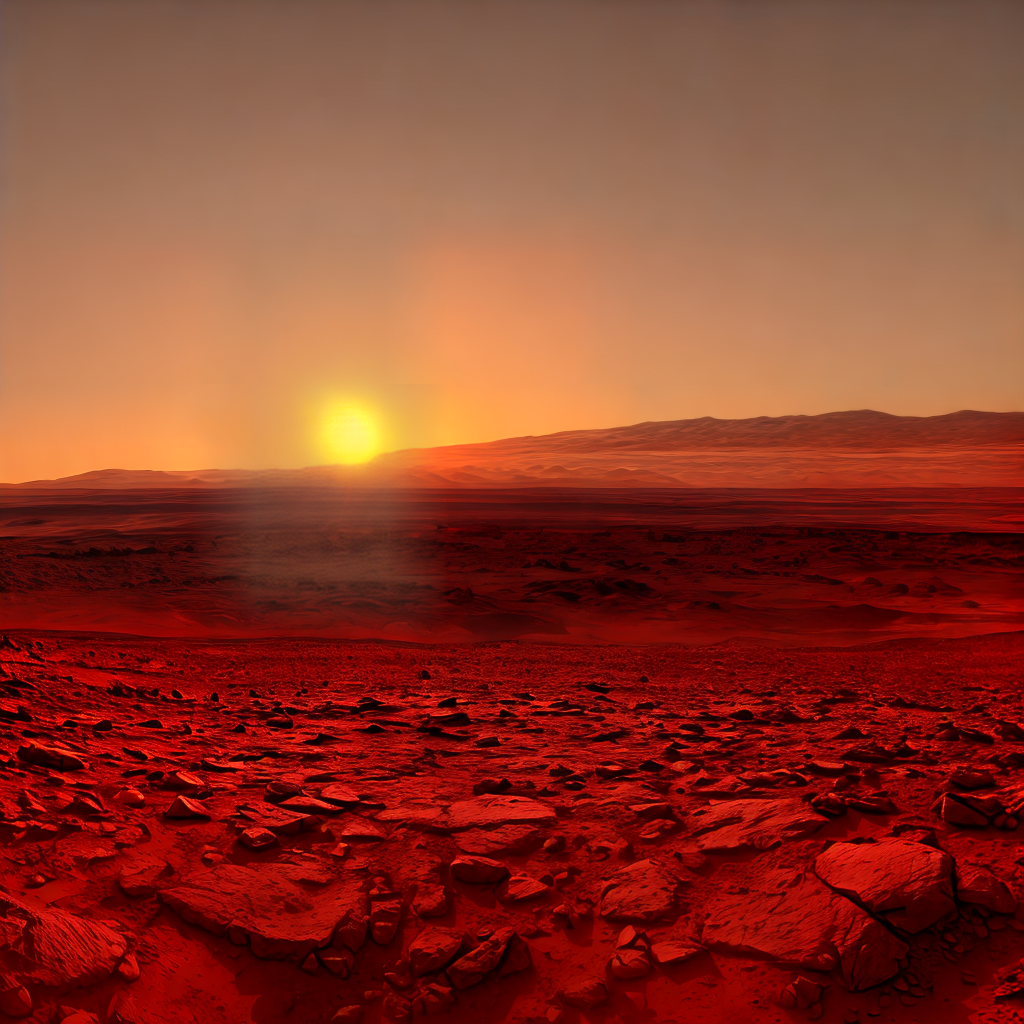 beautiful sunrise scene at Mars