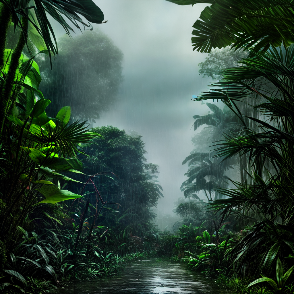 wallpapers of rain over jungle