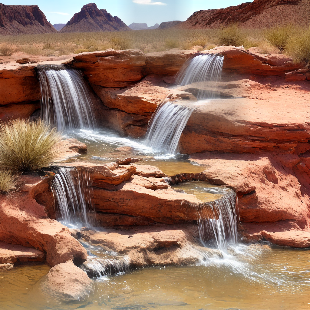 water fall in desert