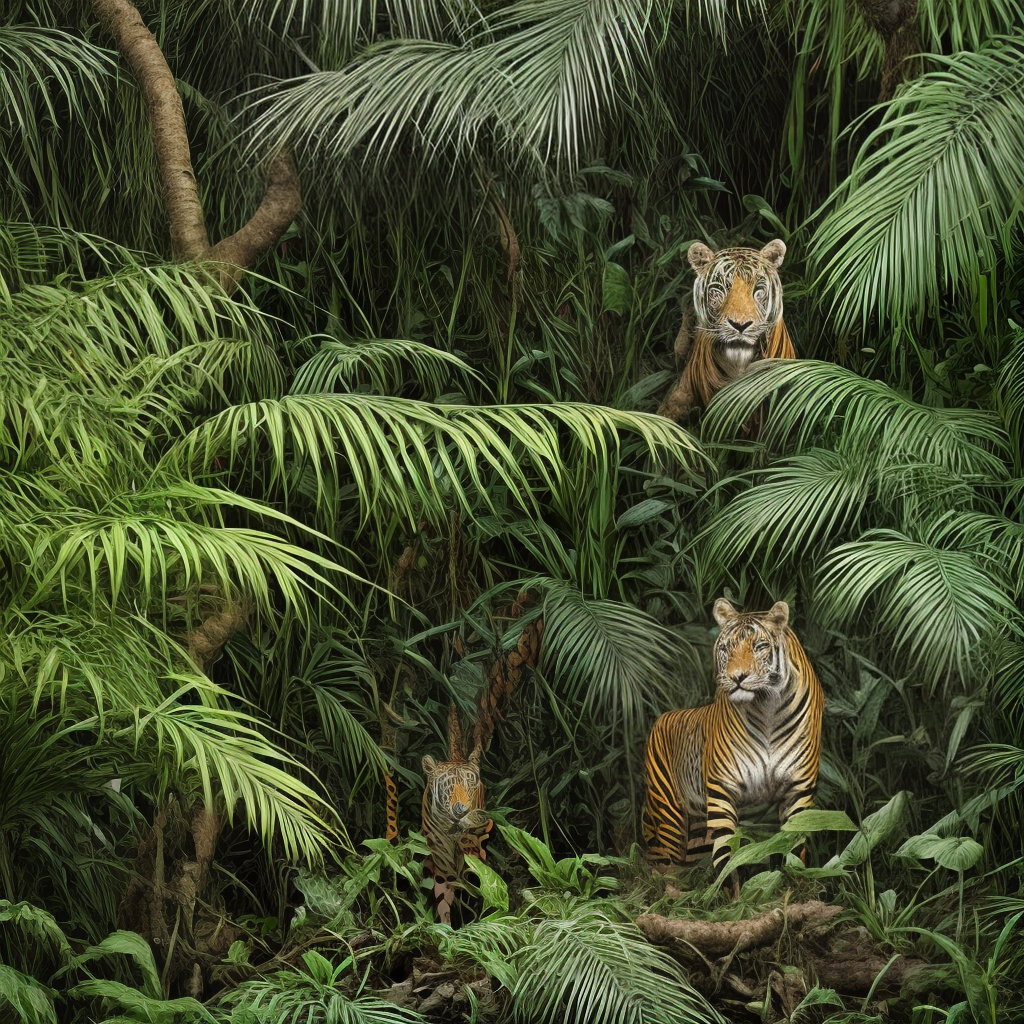 different animal in jungle, must be one animal in single picture, don't double or add more than one in one picture