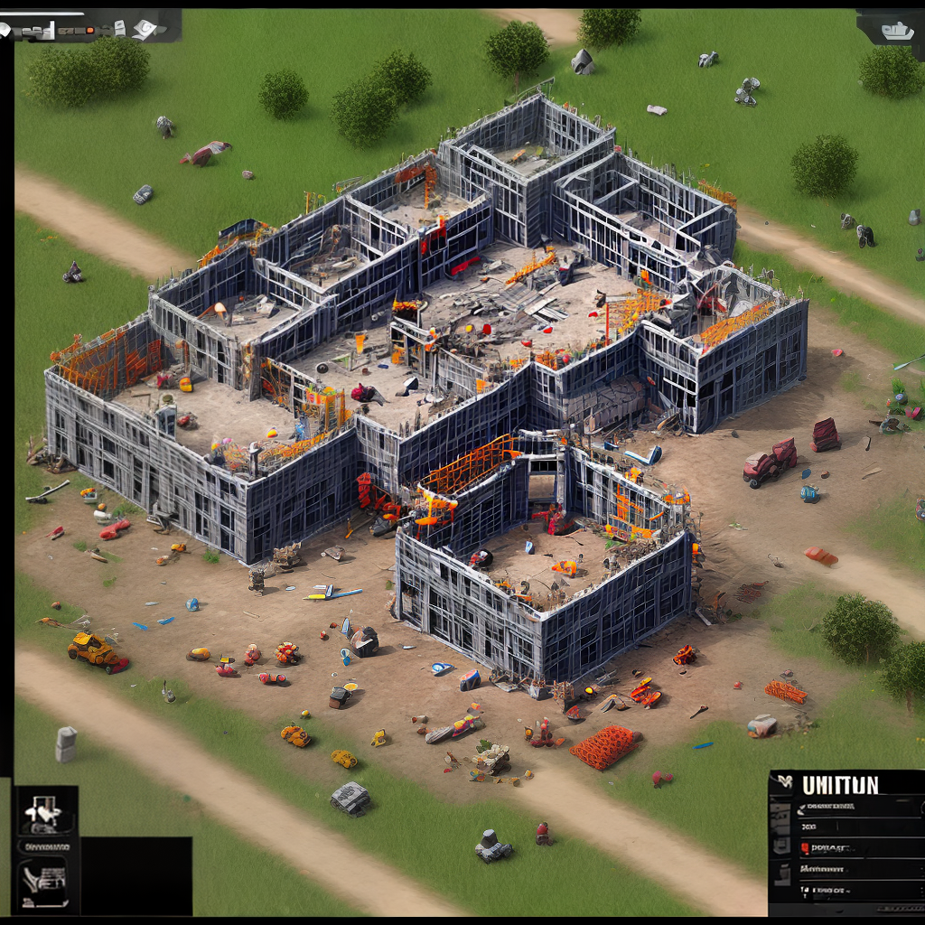 under construction building in war game