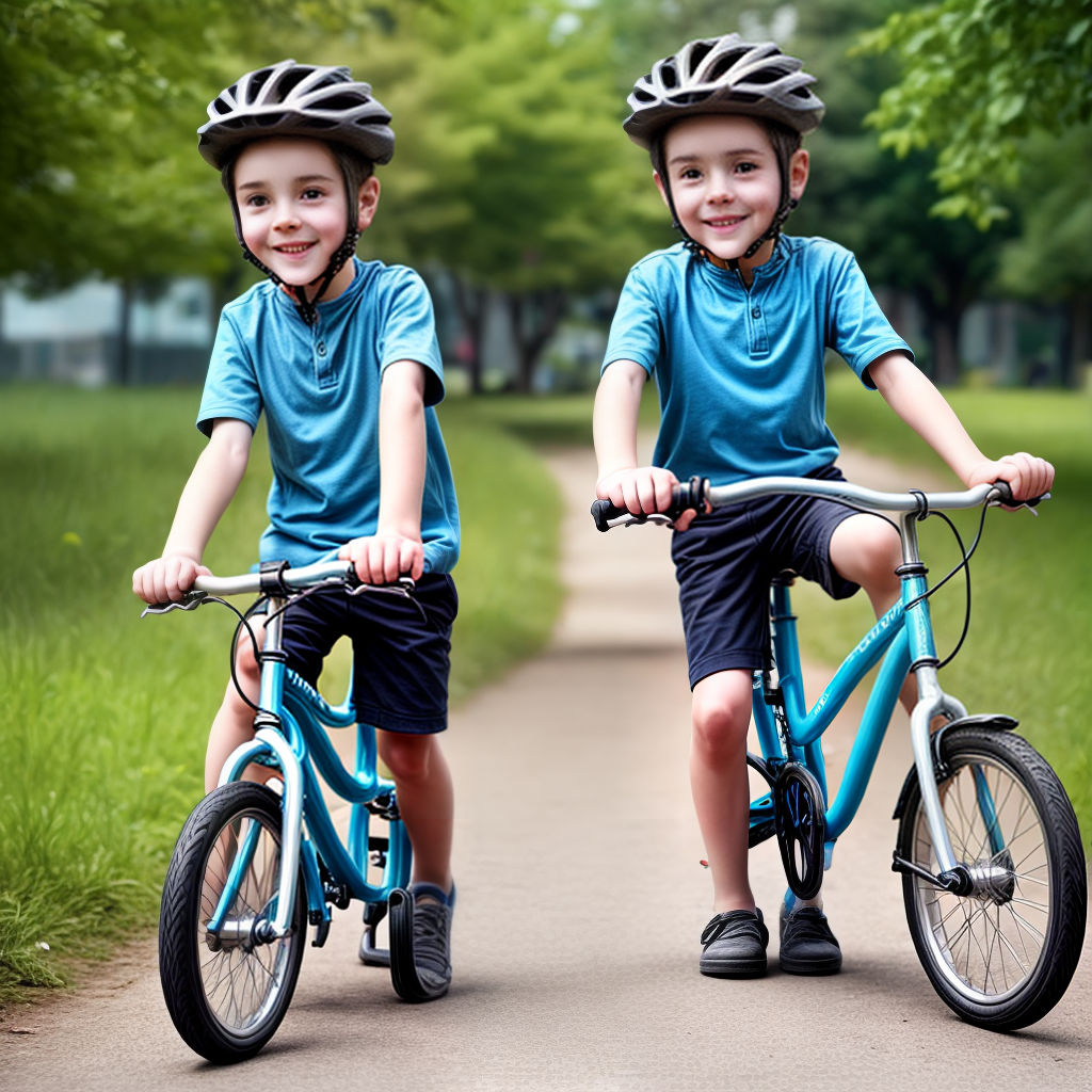 young boy riding bicycle