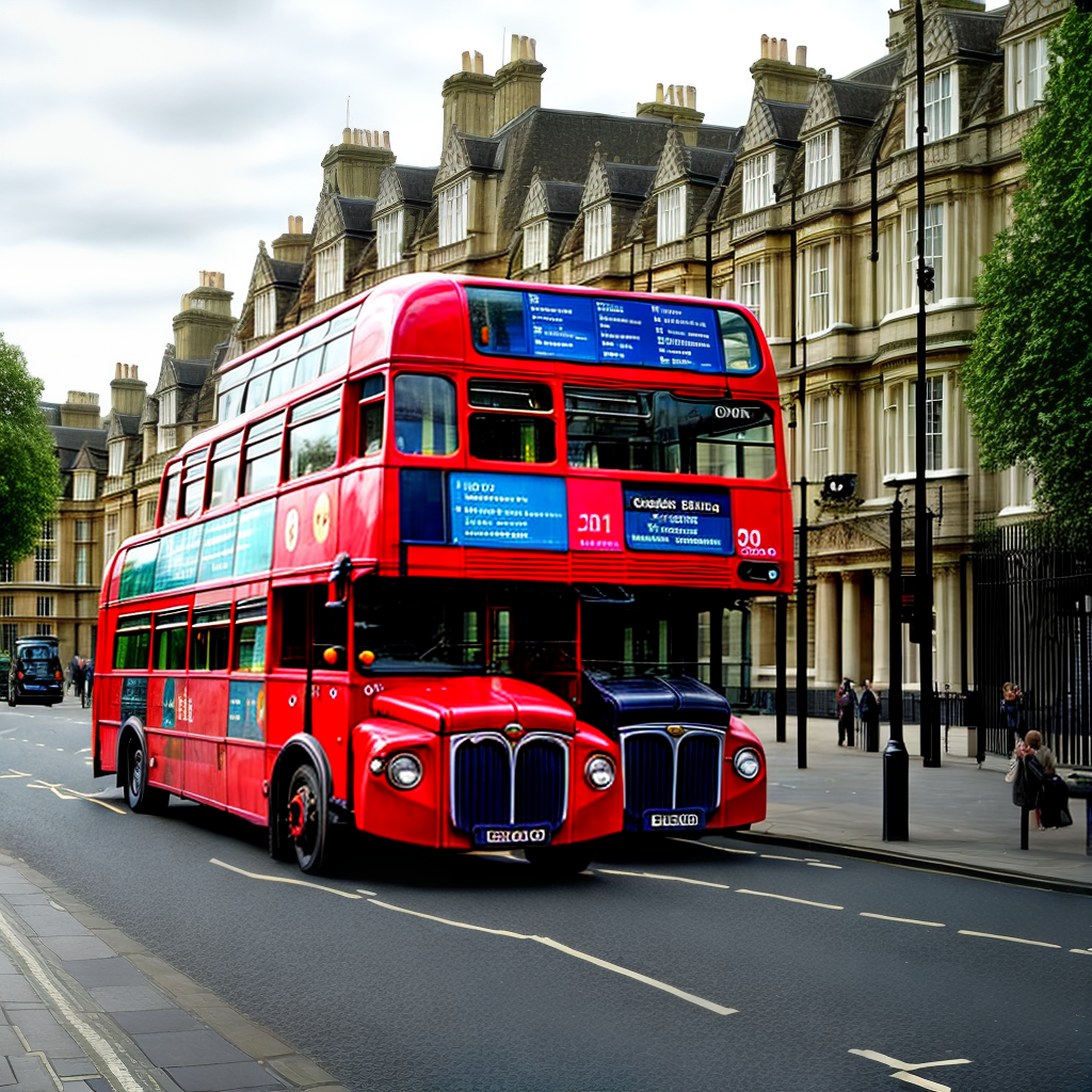 beautiful london bus on the road