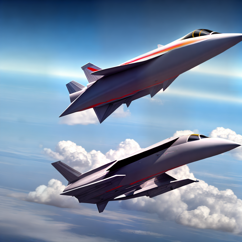 hypersonic jet flying in clouds