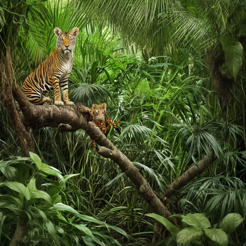 different animal in jungle, must be one animal in single picture, don't double or add more than one in one picture