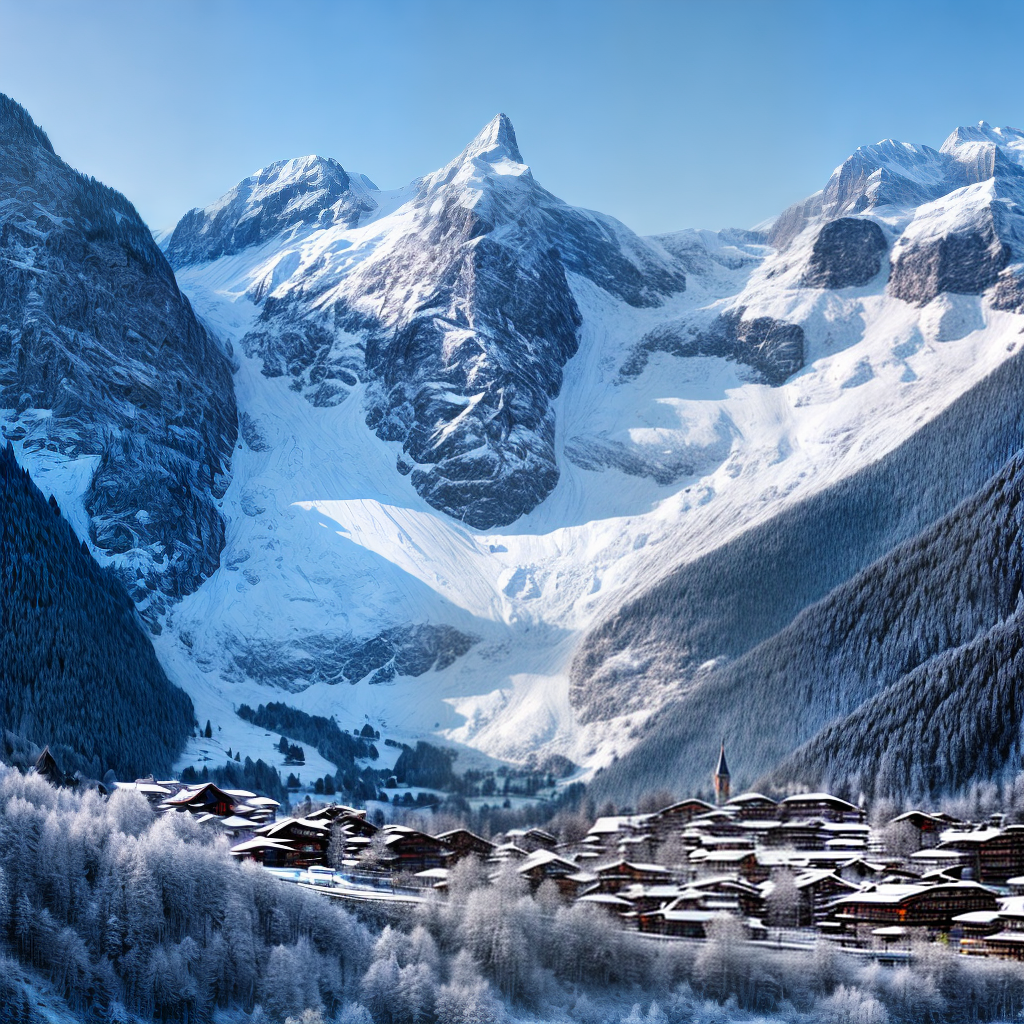 Snow on switzerland mountain