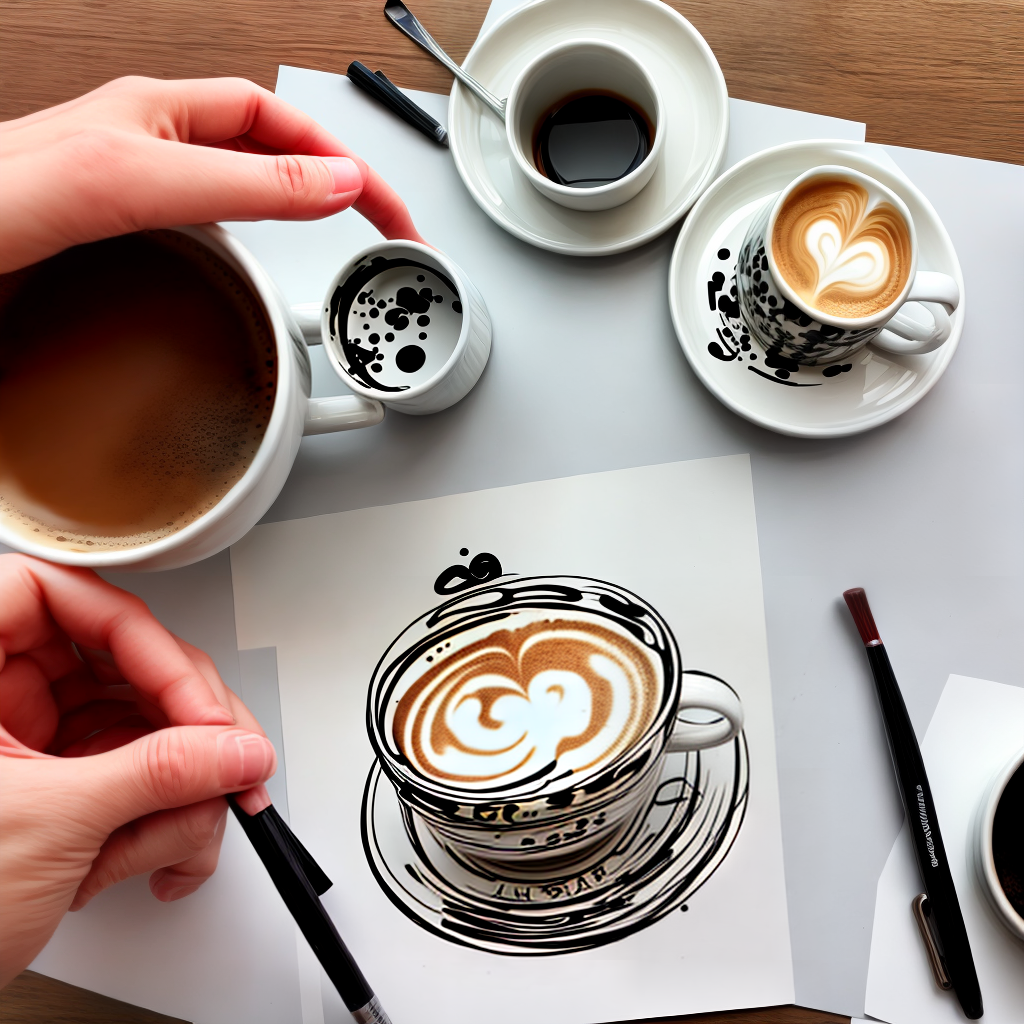 design a coffee cup with hand paint