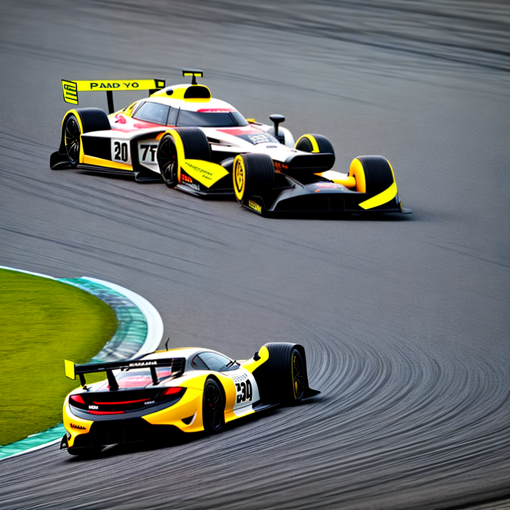 High speed car on racing track