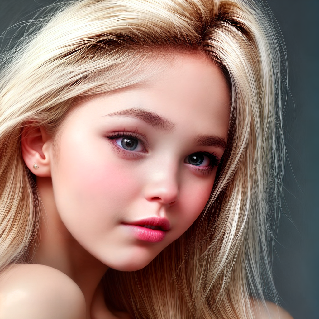 create profile picture for girl, having blonde hairs, sharp nose and long hairs