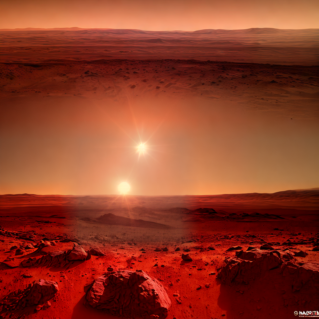 beautiful sunrise scene at Mars