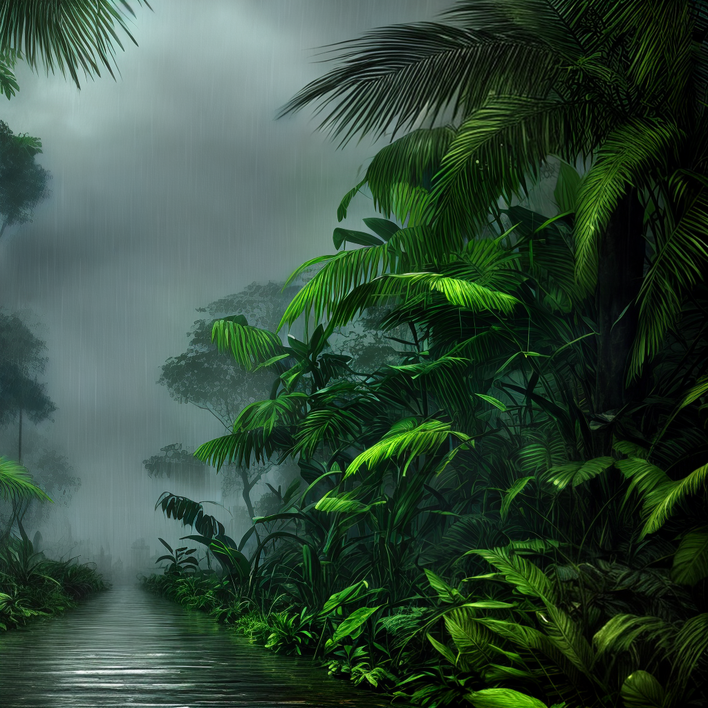 wallpapers of rain over jungle