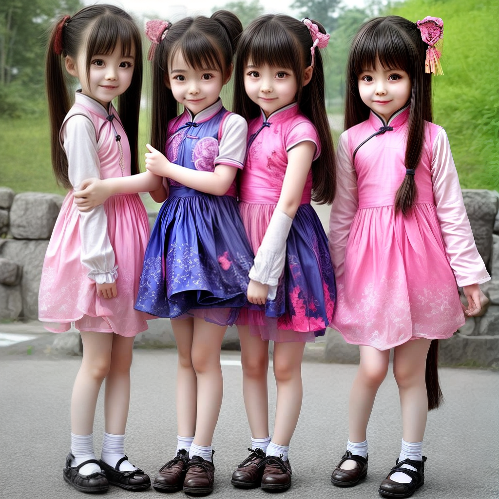 Cute young chines girls in local dress