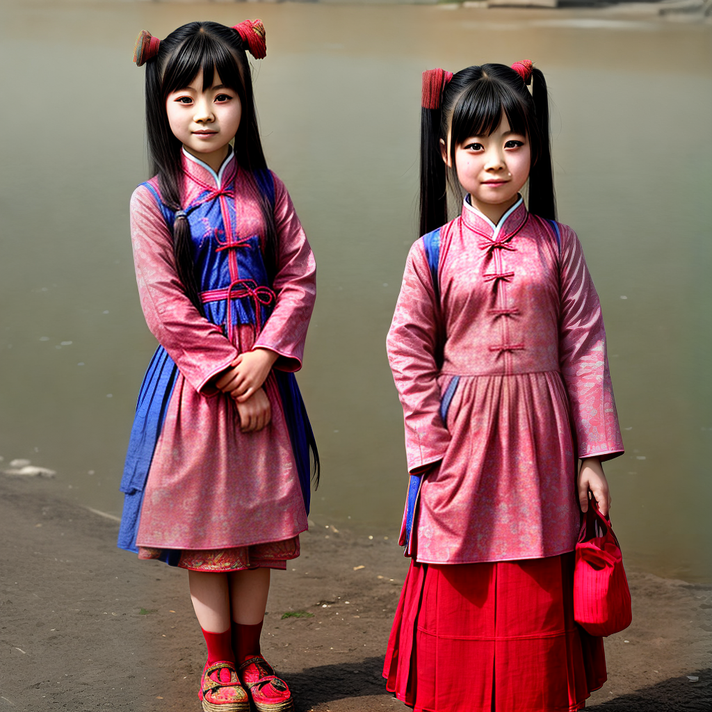cure chines girl wearing local dress