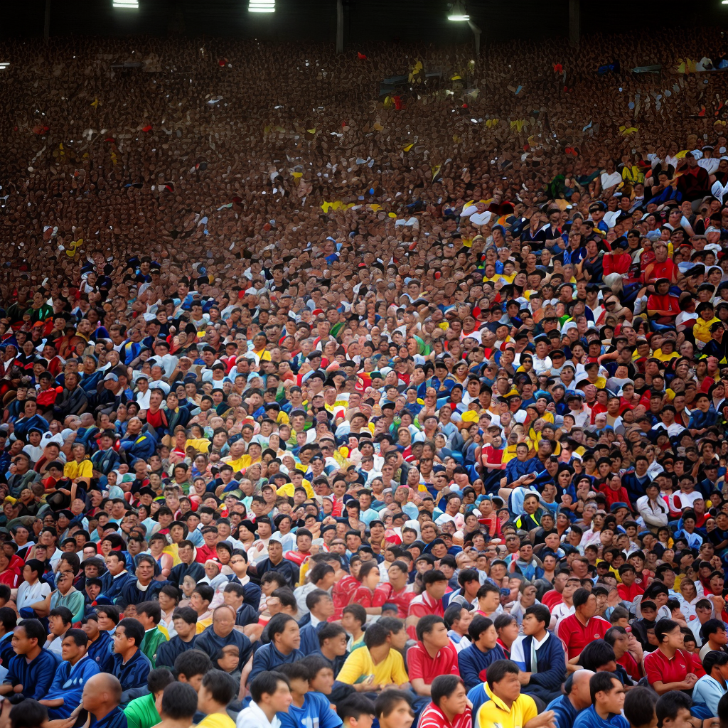 public watching football match