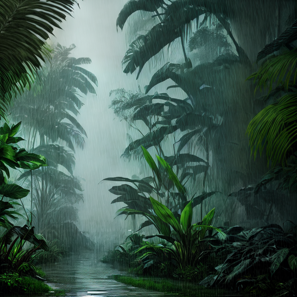 wallpapers of rain over jungle