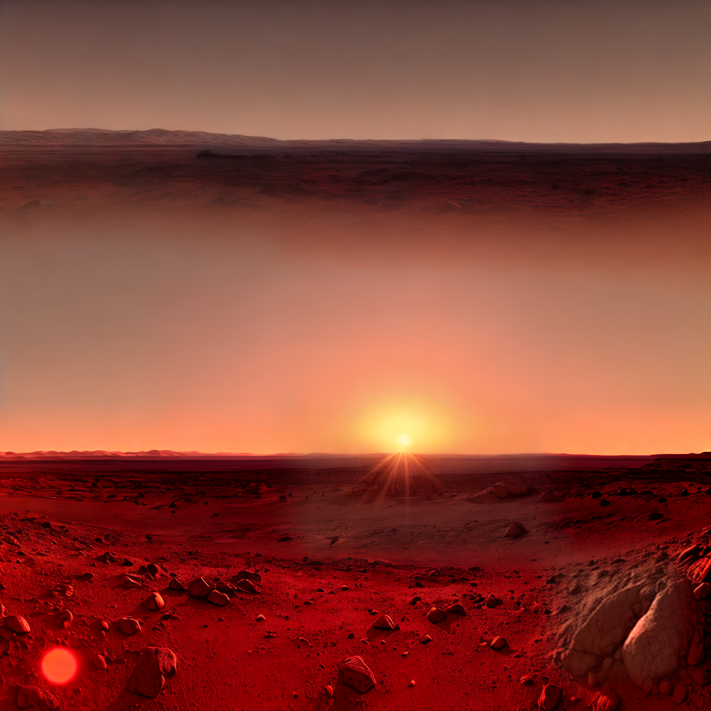 beautiful sunrise scene at Mars