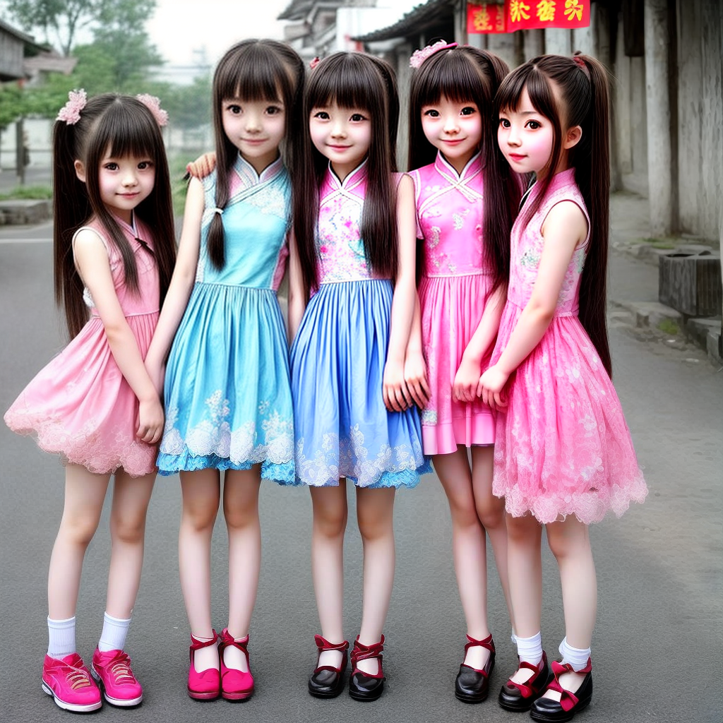Cute young chines girls in local dress