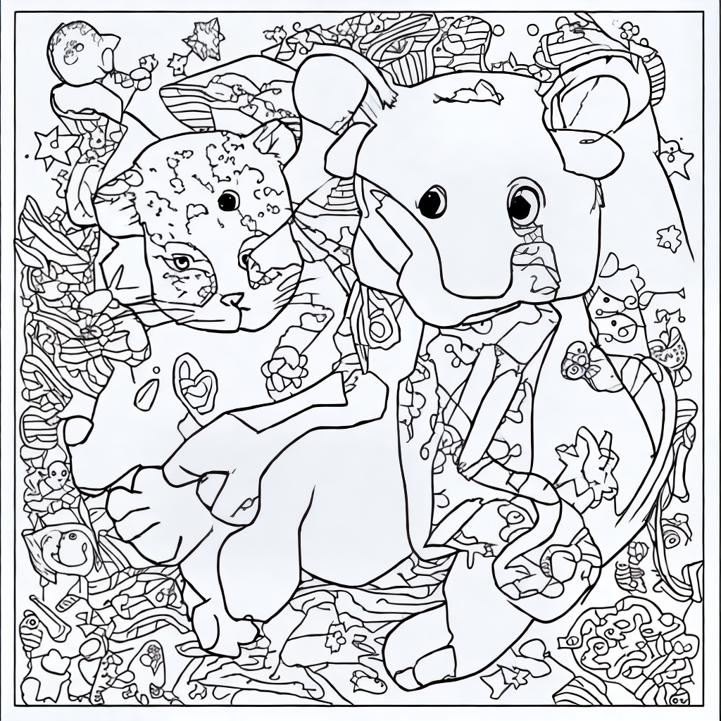 kids animal coloring book