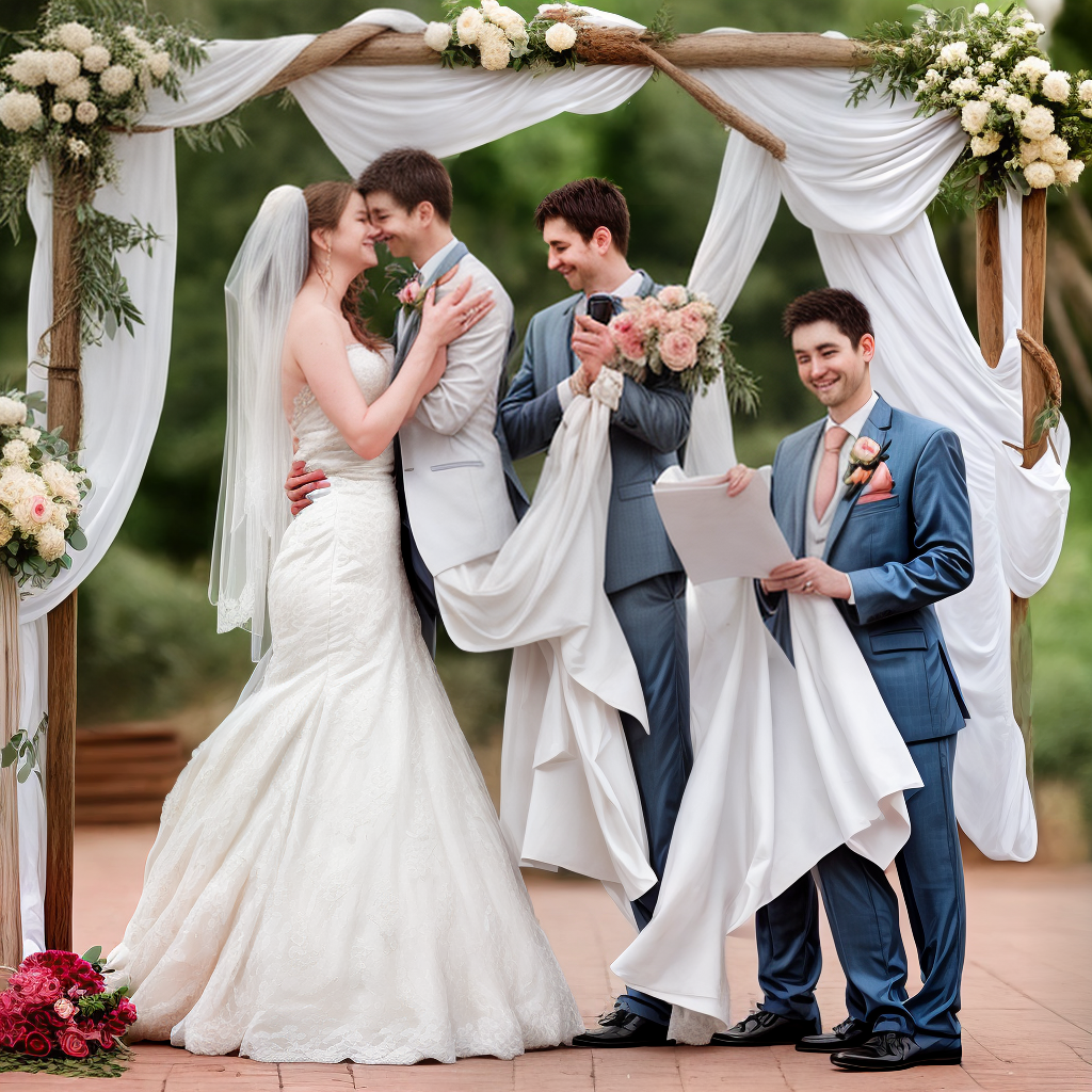 cute newly married couple