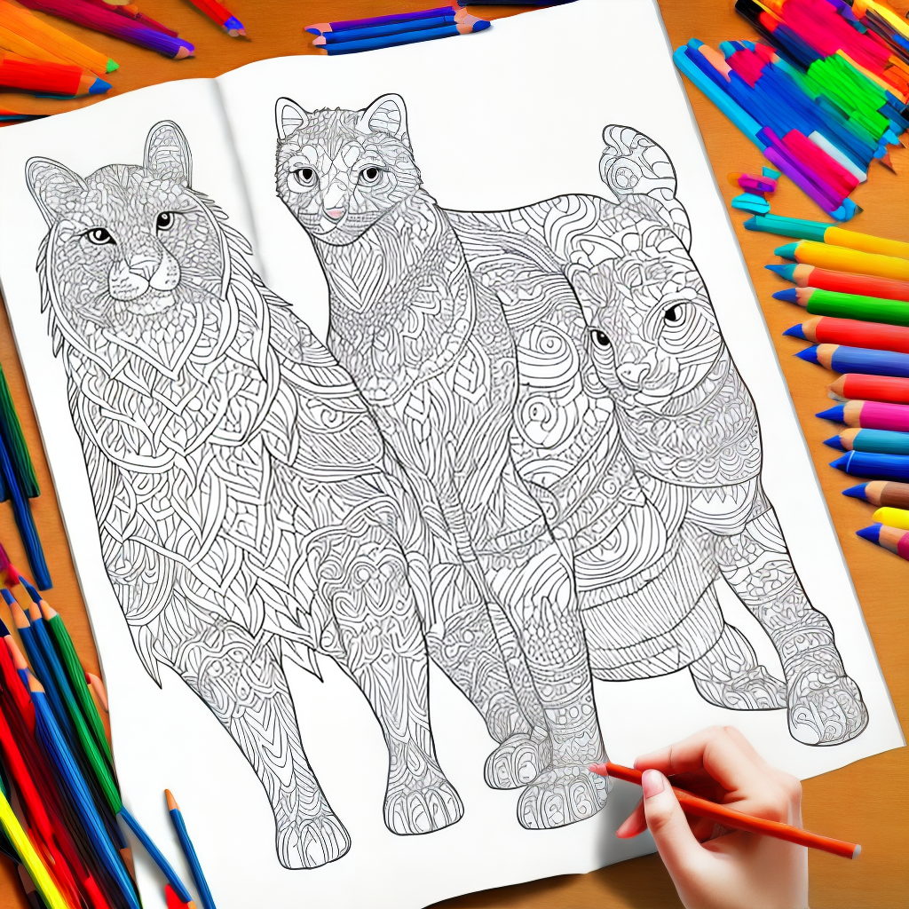 kids animal coloring book