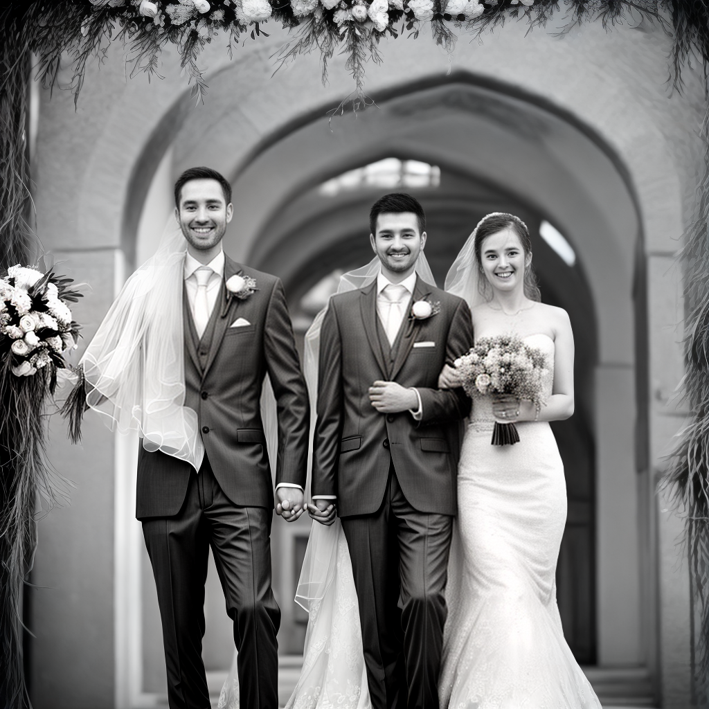 cute newly married couple