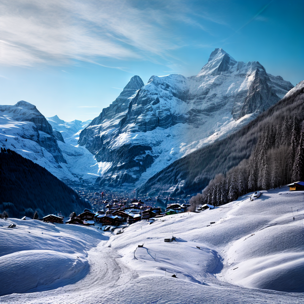 Snow on switzerland mountain