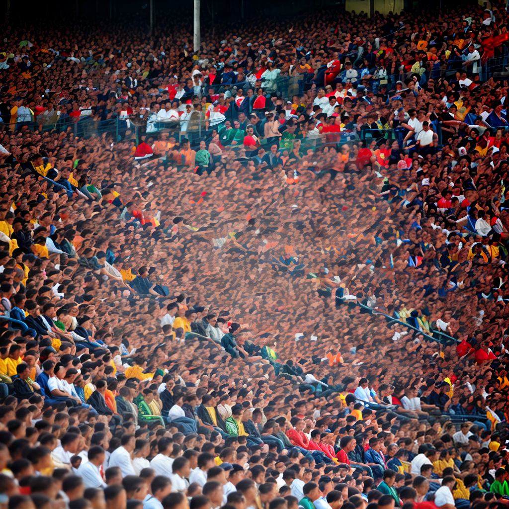 public watching football match