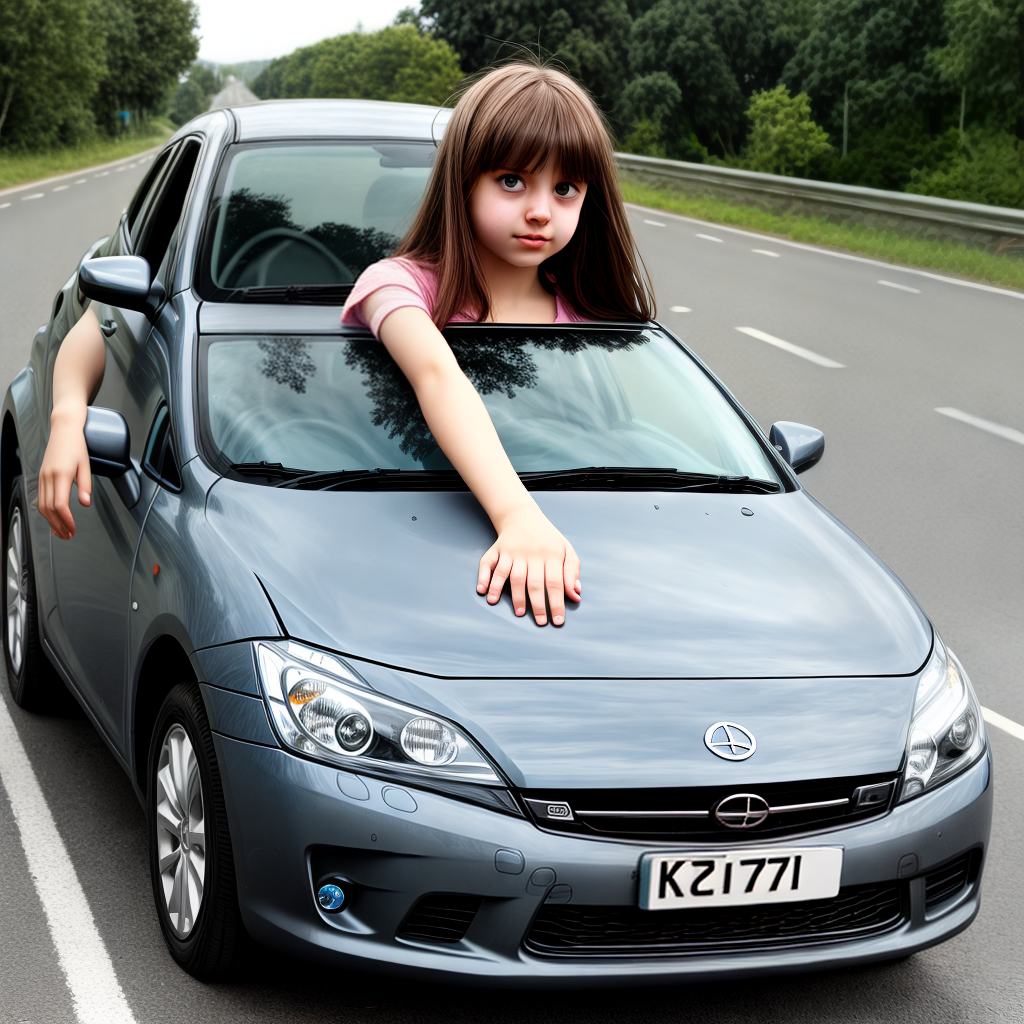 girl driving car