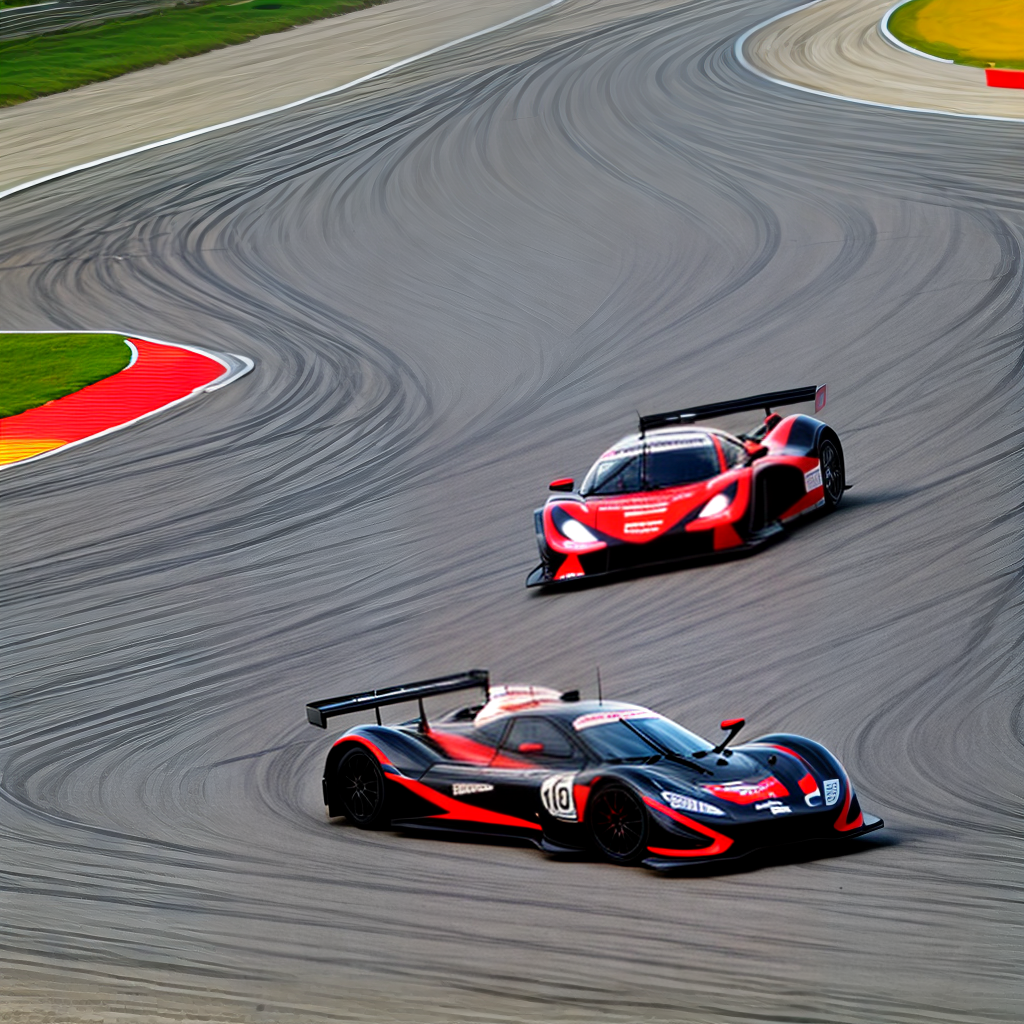 High speed car on racing track