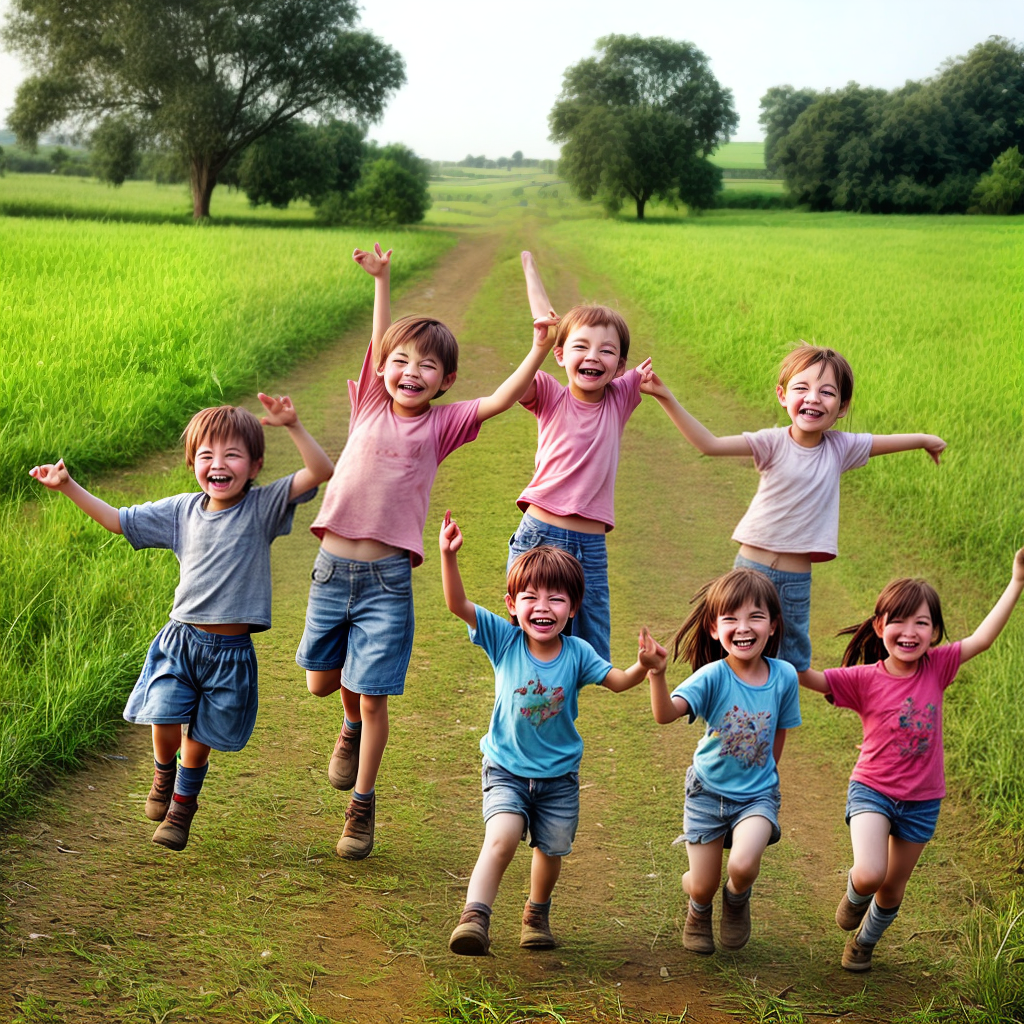 rural area happy kids