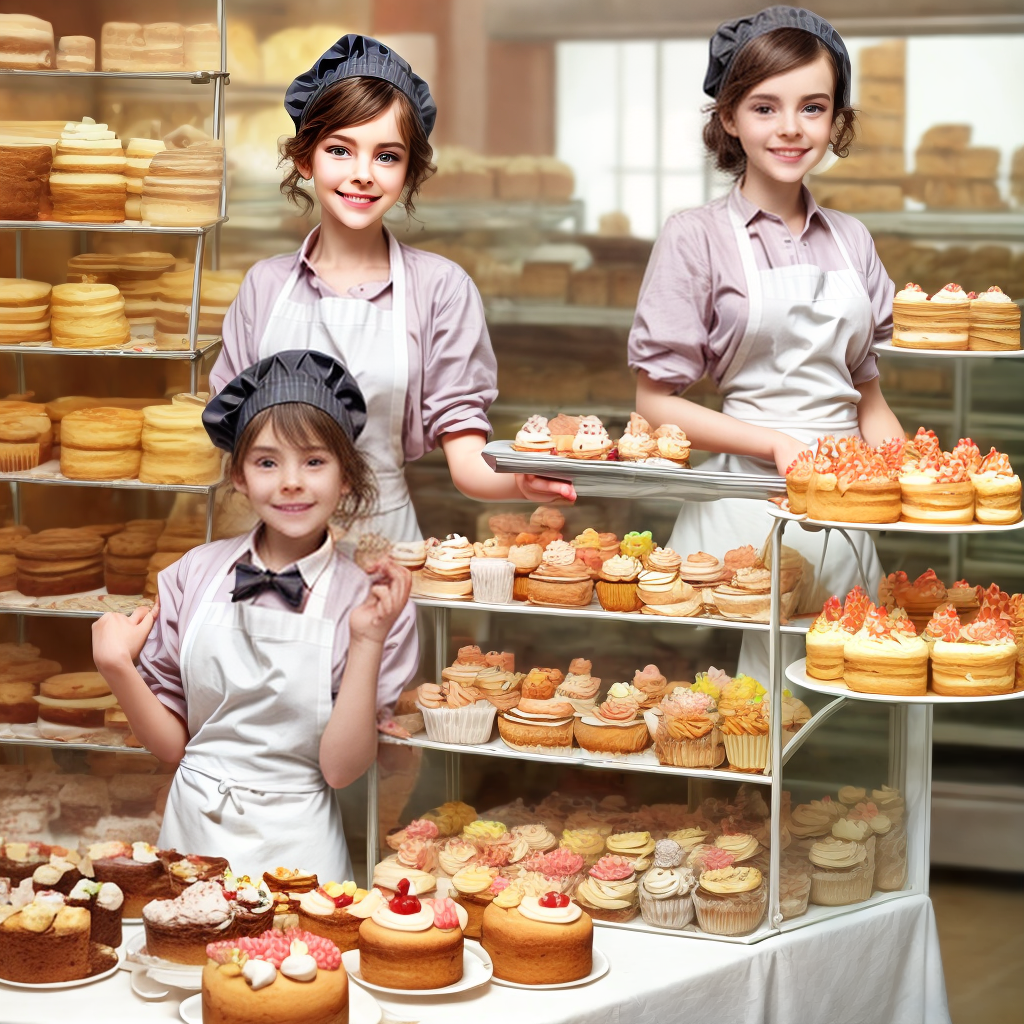 cute young bakery dealer selling cake