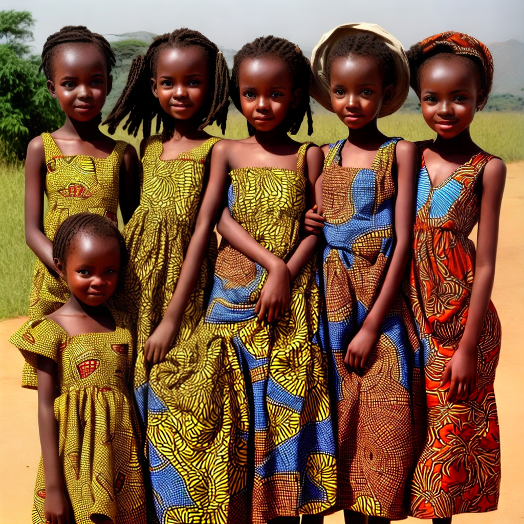 beautiful africa girls wearing local dress